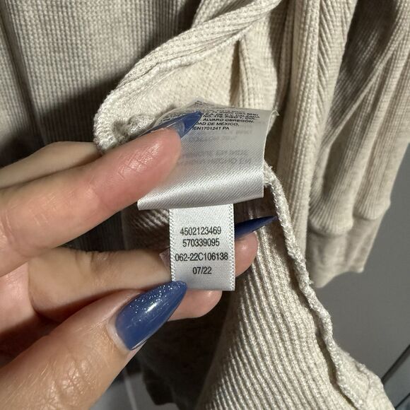 Chico's Zenergy Long Sleeve Open Front Hooded Waffle Knit Cardigan Off White Med - Picture 7 of 7